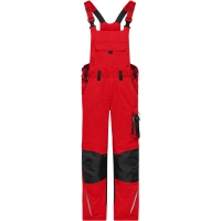 Workwear Pants with Bib - STRONG - - Red/black