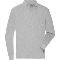 Men's Workwear-Longsleeve Polo - Grey heather