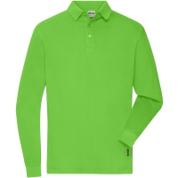 Men's Workwear-Longsleeve Polo - Lime Green
