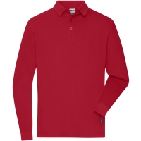 Men's Workwear-Longsleeve Polo - Red