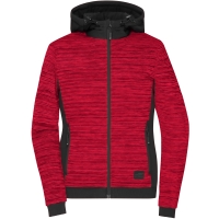 Ladies' Padded Hybrid Jacket - Red melange/black