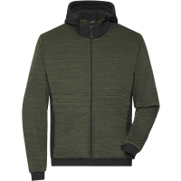 Men's Padded Hybrid Jacket - Olive melange/black