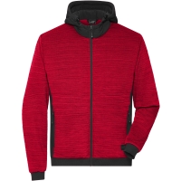 Men's Padded Hybrid Jacket - Red melange/black