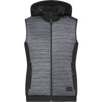 Ladies' Padded Hybrid Vest - Carbon melange/black