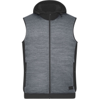 Men's Padded Hybrid Vest - Carbon melange/black