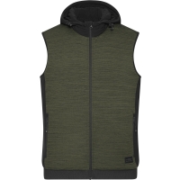 Men's Padded Hybrid Vest - Olive melange/black