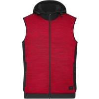 Men's Padded Hybrid Vest - Red melange/black