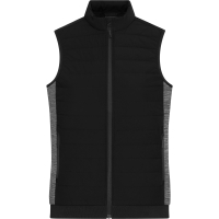 Ladies' Padded Hybrid Vest - Black/carbon melange