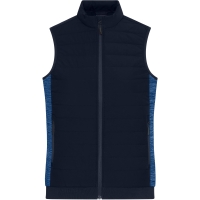 Ladies' Padded Hybrid Vest - Navy/royal melange