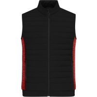 Men's Padded Hybrid Vest - Black/red melange