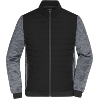 Men's Padded Hybrid Jacket - Black/carbon melange