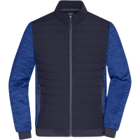 Men's Padded Hybrid Jacket - Navy/royal melange