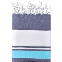 Beach Blanket - Navy/turquoise/white