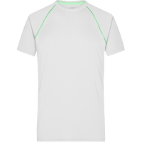 Men's Sports T-Shirt - White/bright green