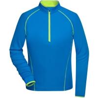 Ladies' Sports Shirt Longsleeve - Bright blue/bright yellow