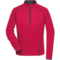 Ladies' Sports Shirt Longsleeve - Bright pink/titan
