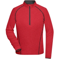 Ladies' Sports Shirt Longsleeve - Red melange/titan