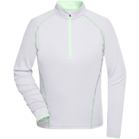 Ladies' Sports Shirt Longsleeve - White/bright green