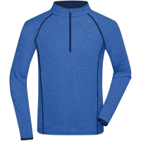 Men's Sports Shirt Longsleeve - Blue melange/navy