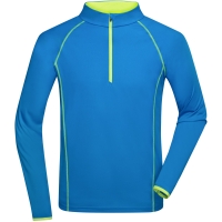 Men's Sports Shirt Longsleeve - Bright blue/bright yellow
