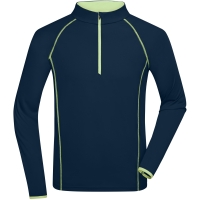 Men's Sports Shirt Longsleeve - Navy/bright yellow