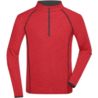 Men's Sports Shirt Longsleeve - Red melange/titan