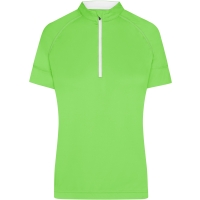 Ladies' Bike-T Half Zip - Bright green/white