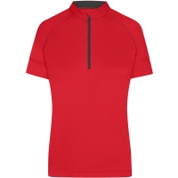 Ladies' Bike-T Half Zip - Tomato/black