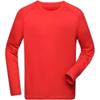 Men's Sports Shirt Long-Sleeved - Bright red