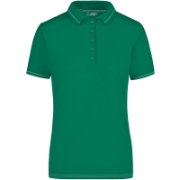 Ladies' Elastic Polo - Irish green/white