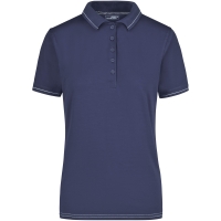 Ladies' Elastic Polo - Navy/white