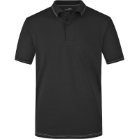 Men's Elastic Polo - Black/white