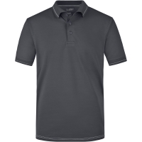 Men's Elastic Polo - Graphite/white