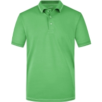 Men's Elastic Polo - Lime green/white