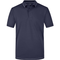 Men's Elastic Polo - Navy/white