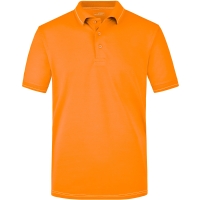 Men's Elastic Polo - Orange/white