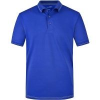 Men's Elastic Polo - Royal/white