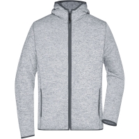 Men's Knitted Fleece Hoody - Light melange/carbon