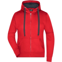 Ladies' Hooded Jacket - Red/carbon