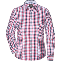 Ladies' Checked Blouse - Navy/red navy white