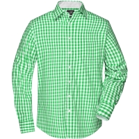 Men's Checked Shirt - Green/white