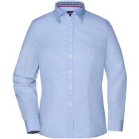 Ladies' Plain Shirt - Light blue/navy white