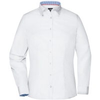 Ladies' Plain Shirt - White/royal white