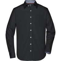 Men's Plain Shirt - Black/black white