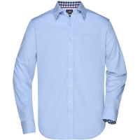Men's Plain Shirt - Light blue/navy white