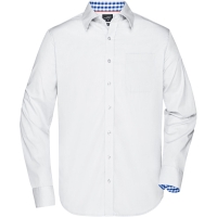 Men's Plain Shirt - White/royal white