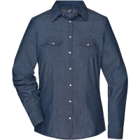 Ladies' Denim Blouse - Dark denim