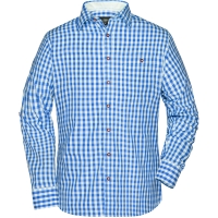 Men's Traditional Shirt - Royal/white