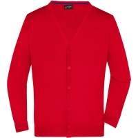 Men's V-Neck Cardigan - Red