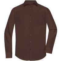 Men's Shirt Longsleeve Poplin - Brown